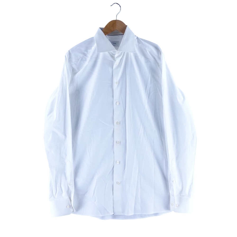 Eton Mens 17/43 Contemporary Fit White Dress Shirt Long Sleeve Spread Collar